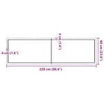 vidaXL Dessus de table bois massif traité bordure assortie