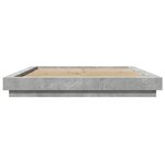 vidaXL Cadre de lit avec lumières LED gris béton 160x200 cm