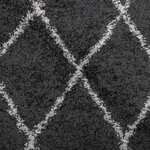 vidaXL Tapis shaggy à poils longs moderne noir et crème 160x160 cm