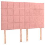 vidaXL Sommier à lattes de lit avec matelas Rose 140x190 cm Velours
