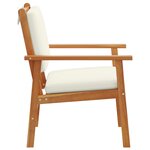 Chaises de jardin vidaXL 2 Pièces avec coussins en bois d'acacia solide