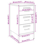 vidaXL Tables de chevet 2 Pièces noir 36x39x68 cm acier laminé à froid