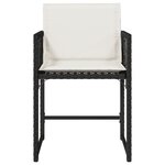 vidaXL Chaises de jardin lot de 4 avec coussins noir résine tressée