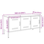 vidaXL Meuble TV rose 100 5x39x50 5 cm acier