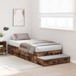 vidaXL Cadre de lit de rangement Chêne fumé 75x190 cm