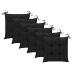 vidaXL Chaises pliables d'extérieur lot de 6 et coussins Bois d'acacia