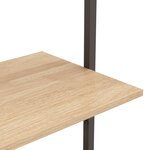 vidaXL Étagère inclinée 3 niveaux Marron clair et noir 64x35x120 5 cm