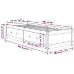 vidaXL Lit de jour sans matelas cire marron 75x190 cm pin massif