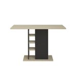 GAMI Table a manger rectangulaire avec rangement 1 porte - Décor chene et noir - L 120 x P 80 x H 75 cm - OXFORD
