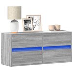 vidaXL Meuble TV mural avec lumières LED sonoma gris 100x31x45 cm