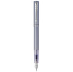 PARKER VECTOR XL Stylo plume  laque bleu-argent métallisée sur laiton  plume moyenne  encre bleue  Coffret cadeau