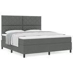 vidaXL Lit à Ressorts avec Matelas Gris Foncé Super King Tissu