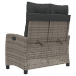 vidaXL Banc inclinable de jardin avec coussins gris résine tressée