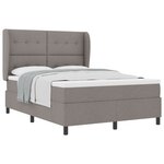 Lit box spring vidaXL avec matelas en taupe 140x200 cm tissu