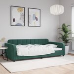 vidaXL Lit de repos sans matelas vert foncé 100x200 cm velours