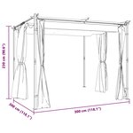 vidaXL Tonnelle avec rideaux 3x3 m Anthracite Acier