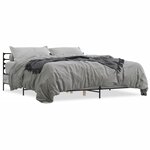 vidaXL Cadre de lit sonoma gris 200x200 cm bois d'ingénierie et métal