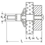 Fischer fixation métallique de cavité avec vis hm 5x65 s 50 pcs