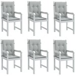 vidaXL Coussins de chaise à dossier bas lot de 6 gris clair mélangé