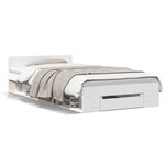 vidaXL Cadre de lit avec tiroir sans matelas blanc 75x190 cm