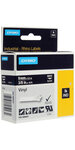 DYMO Rhino - Etiquettes Industrielles Vinyle 9mm x 5.5m - Blanc sur Noir