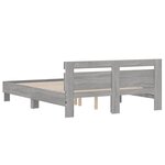 vidaXL Cadre de lit avec LED sans matelas sonoma gris 150x200 cm