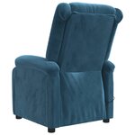 vidaXL Fauteuil inclinable électrique bleu velours
