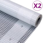vidaXL Bâches Leno 2 Pièces 260 g/m² 4x15 m Blanc