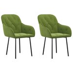 vidaXL Chaises à manger lot de 2 Vert clair Velours