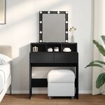 vidaXL Coiffeuse avec LED noir 80x41x144 5 cm