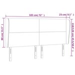 vidaXL Tête de lit avec oreilles Gris 183x23x118/128 cm Similicuir