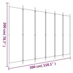 vidaXL Cloison de séparation 6 panneaux Blanc 300x200 cm Tissu