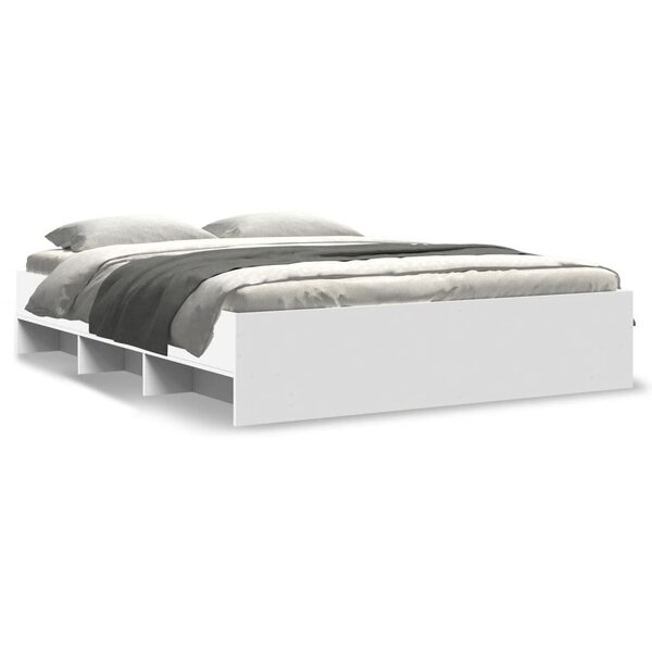 vidaXL Cadre de lit sans matelas blanc 150x200 cm bois d'ingénierie