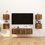 vidaXL Meubles TV muraux 8 Pièces Chêne fumé 30 5x30x30 cm