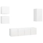 vidaXL Ensemble de meubles TV 5 Pièces Blanc Bois d'ingénierie
