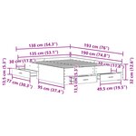 Cadre de lit vidaXL avec tiroirs Bois ancien 135x190 cm Bois d'ingénierie