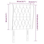 vidaXL Tête de lit avec oreilles Rose 83x23x118/128 cm Velours