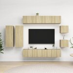 vidaXL Ensemble de meuble TV 8 Pièces Chêne sonoma Bois d'ingénierie