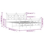 vidaXL Cadre de lit métal sans matelas et pied de lit blanc 150x200 cm