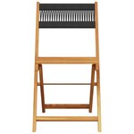 vidaXL Ensemble de bistro 3 Pièces noir polypropylène et bois massif