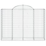 vidaXL Paniers à gabions arqués 9 Pièces 200x50x140/160 cm Fer galvanisé