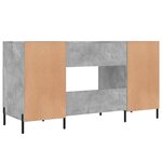 Bureau table poste de travail meuble d'ordinateur informatique étude 140 x 50 x 75 cm bois d'ingénierie gris 02_0023838