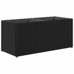 vidaXL Jardinière avec 2 pots noir 72x30x32 cm résine tressée