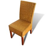 vidaXL Chaises à manger lot de 6 marron rotin naturel