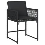 vidaXL Chaises de jardin lot de 4 avec coussins noir résine tressée