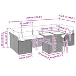 Set de Canapés de Jardin 8 Pièces avec Coussins Beiges en Rotin Synthétique