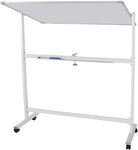 Tableau magnétique blanc à roulettes double face effaçable cadre en aluminium 120 x 60 cm incluant aimants marqueurs rigole panneau magnétique aimanté 01_0000304