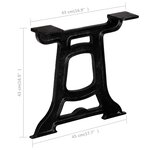 vidaXL Pied de table basse 2 Pièces Cadre en Y Fonte