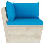 vidaXL Salon de jardin palette 10 Pièces avec coussins bois d'épicéa