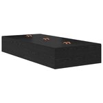 vidaXL Cadre de lit de rangement Noir Chêne 90x190 cm